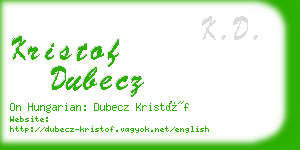 kristof dubecz business card